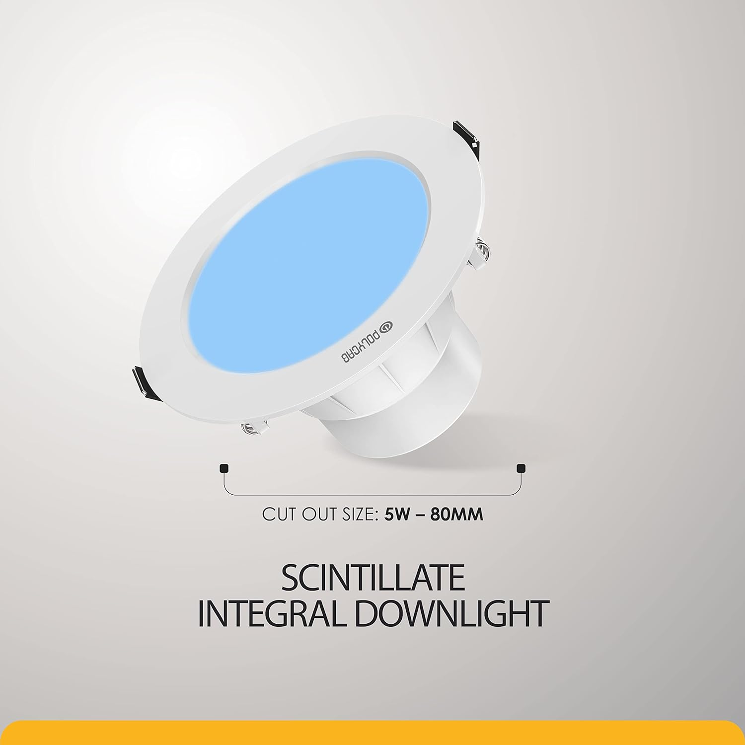 Polycab 3 Watt LED Down Blue Light Scintillate Integral Slim Round Smart Panel Light